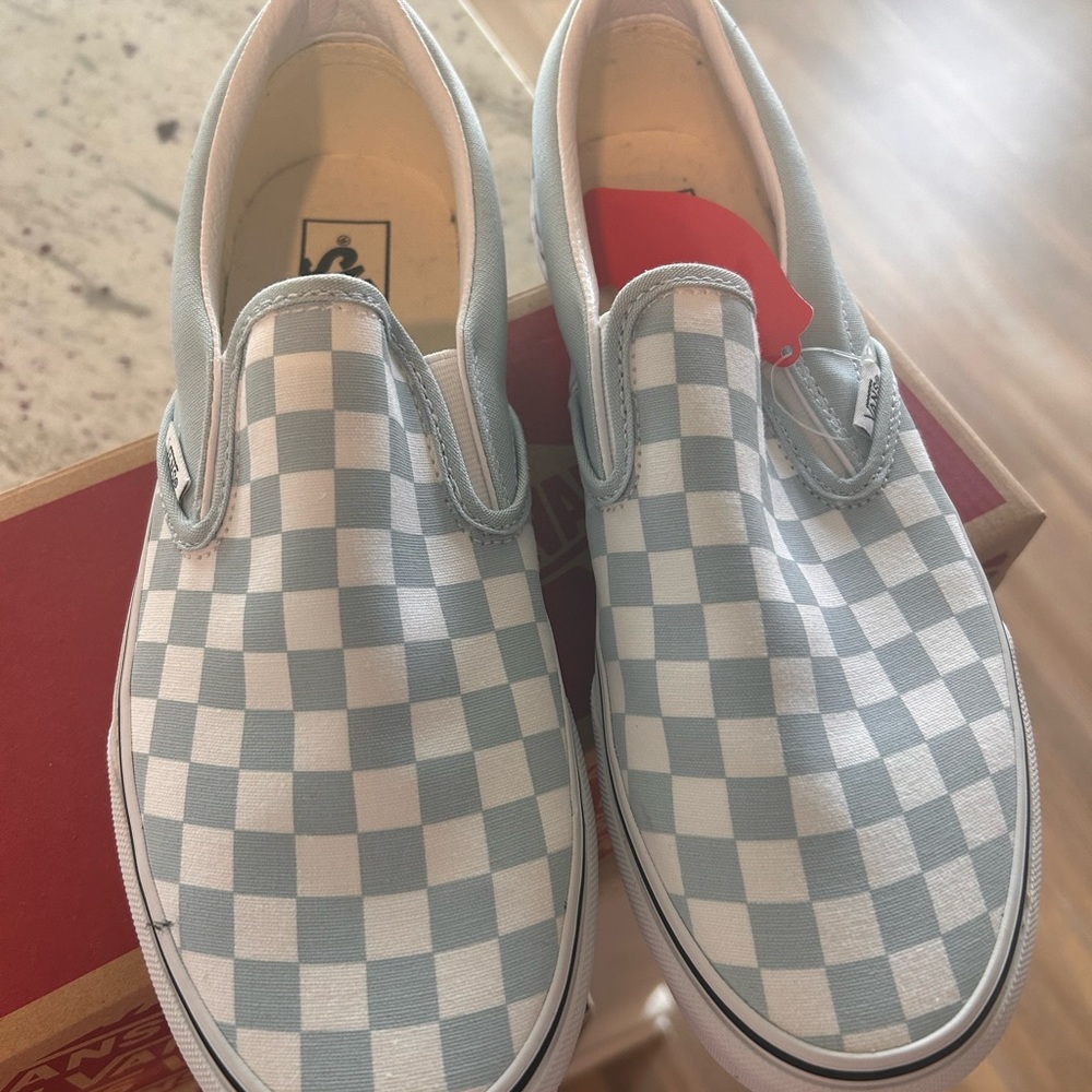 Vans Slip-On Checkerboard Baby Blue